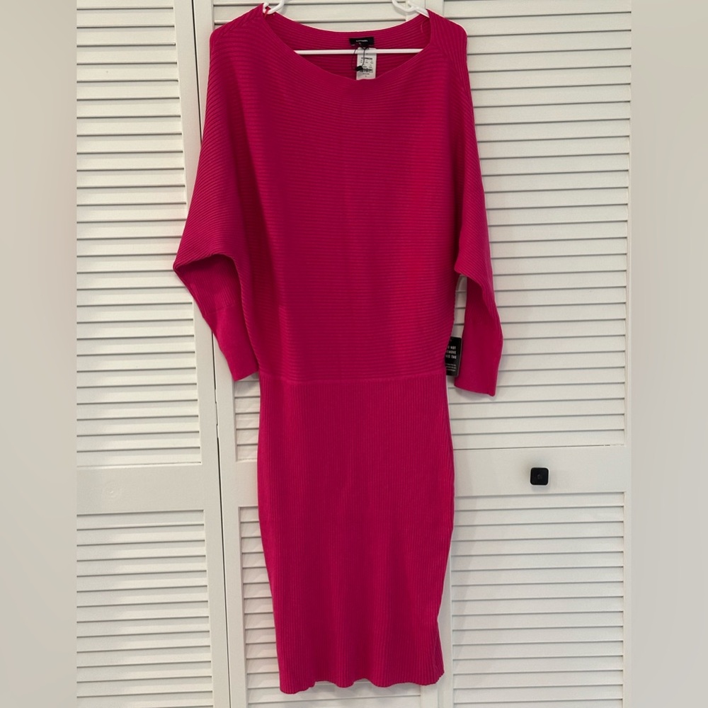 Express Ribbed Off The Shoulder Long Sleeve Mini Sweater Dress - NWT